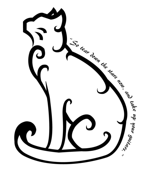 Кошечка тату эскиз