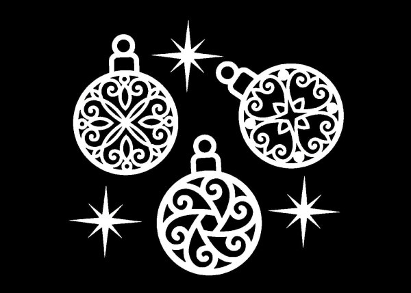 Новогодние шары трафареты на окна