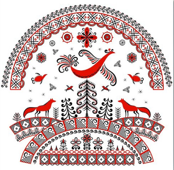 Мезенская роспись Беломорские узоры