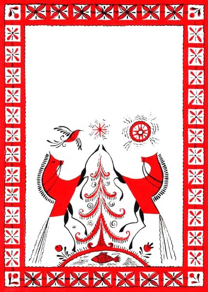 Народный орнамент Мезенская роспись