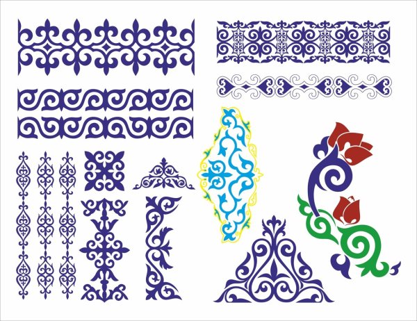 Казахский орнамент вектор