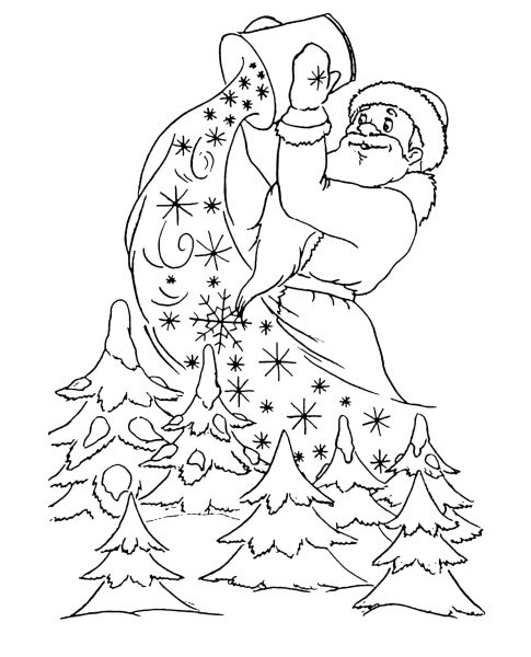Новогодняя открытка раскраска
