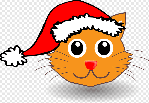 Новогодний кот мультяшный