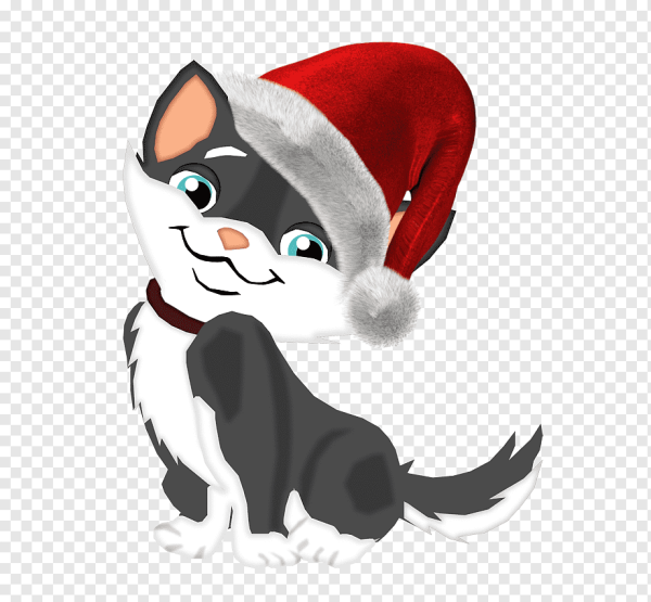 Новогодний кот мультяшный