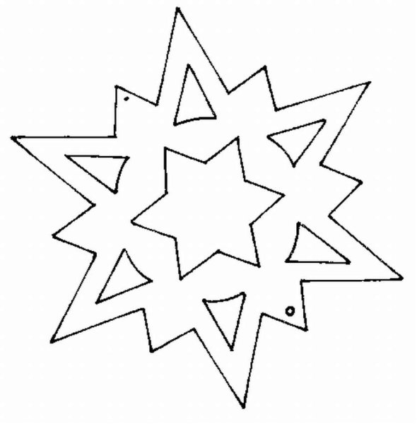 Раскраски Новогодняя Звезда на ёлку - Распечатать бесплатно