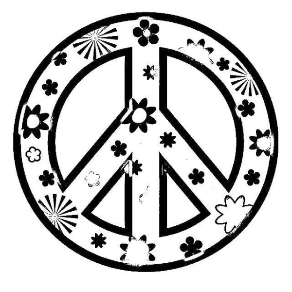 Раскраски хиппи знак мир