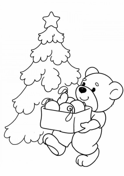 Новогодние раскраски для малышей