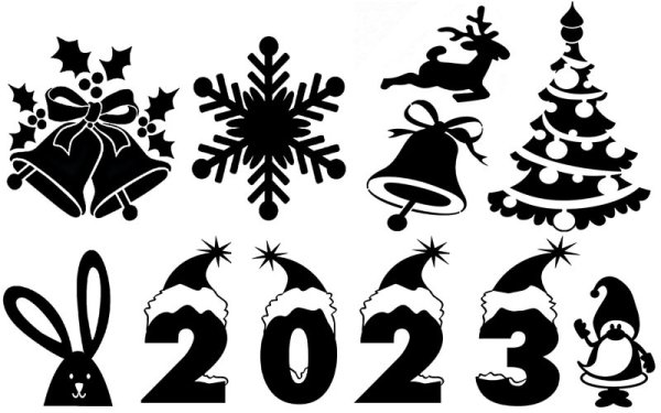 Новогодние трафареты 2023 год