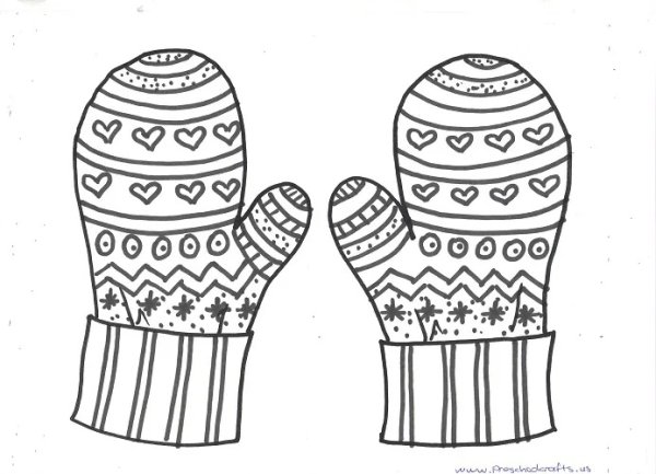 Варежки для раскрашивания