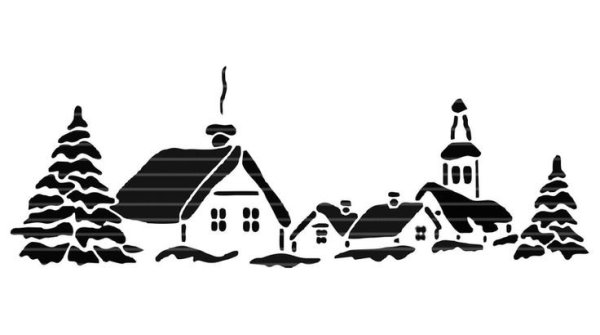 Трафареты для окон на новый год для искусственного снега