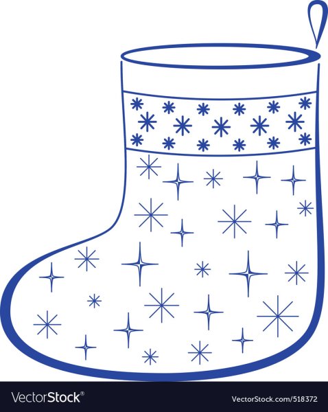 Новогодний валенок раскраска