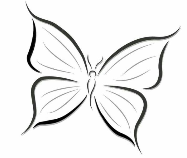 Бабочка рисунок трафарет