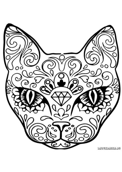 Раскраски антистресс кошки