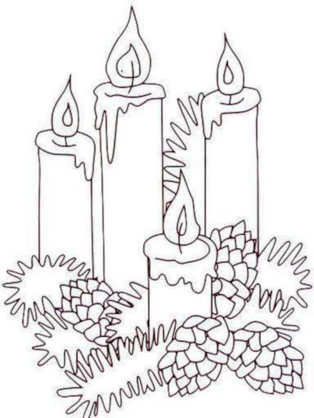 Новогодняя свеча раскраска