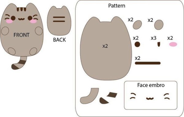 Pusheen Cat игрушка выкройка