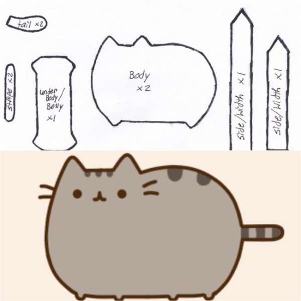 Pusheen Cat игрушка выкройка