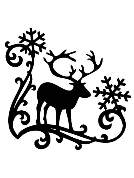 Новогодний олень трафарет