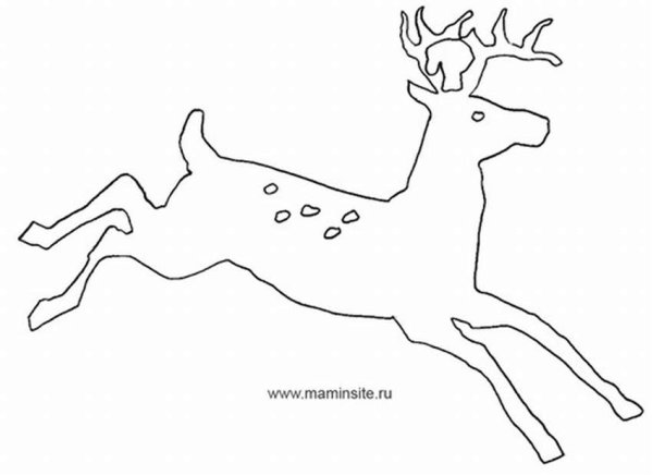 Трафарет оленя для вырезания