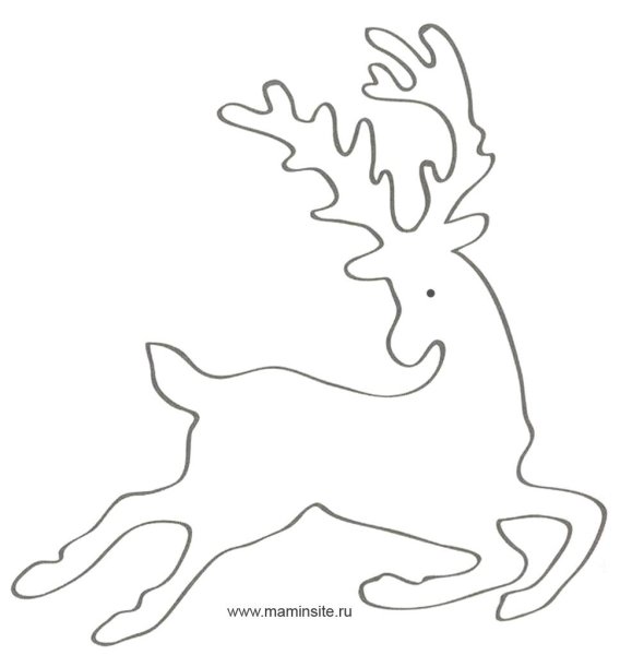 Трафарет оленя для вырезания