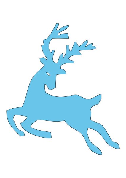 Новогодний олень трафарет