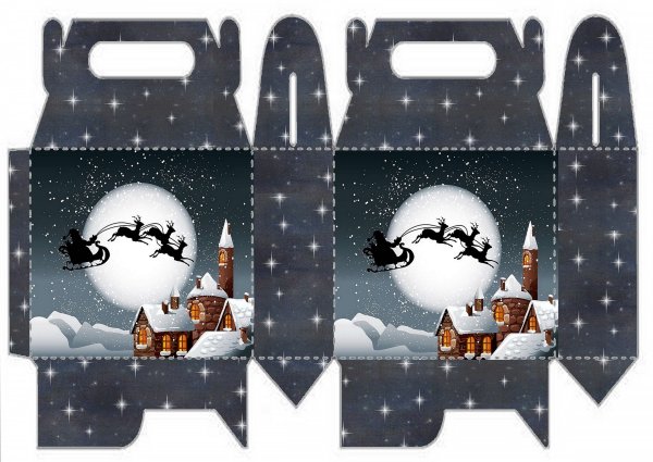 Новогодние коробочки печать
