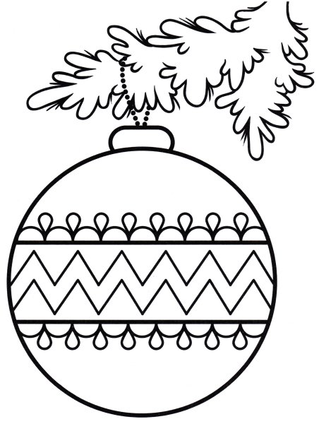 Раскраска ёлка Новогодняя с игрушками