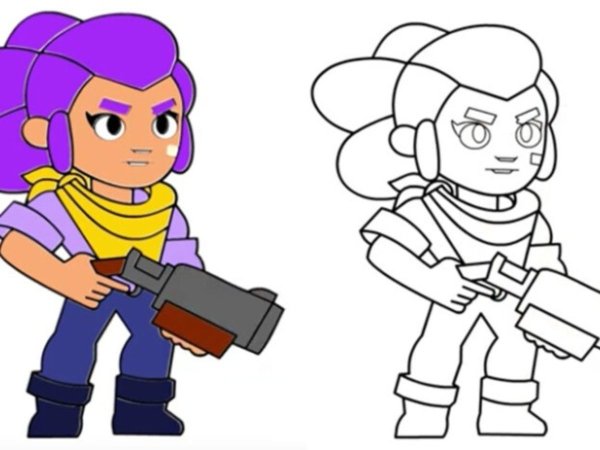 Раскраски Brawl Stars Шелли