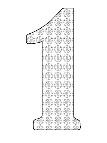 Цифра 1 трафарет