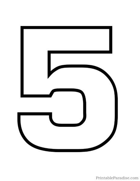 Цифра 5 трафарет