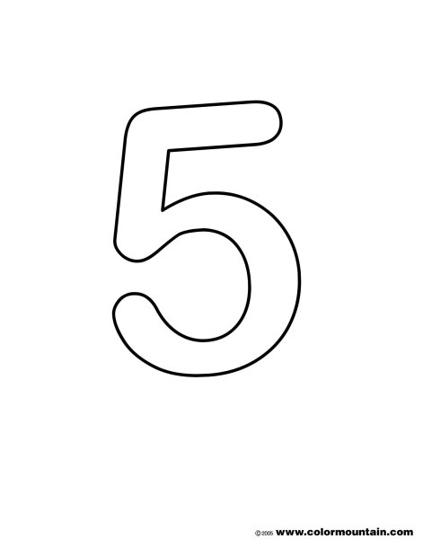 Цифра 5 раскраска