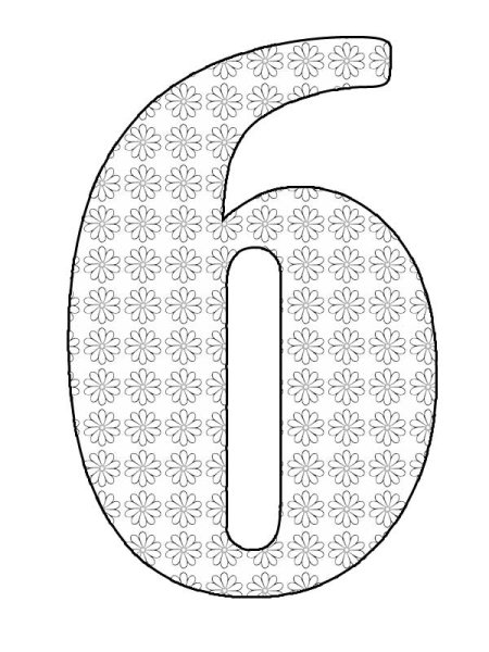Цифра 6 трафарет
