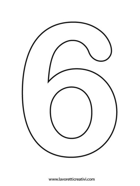 Цифра 6 трафарет для торта