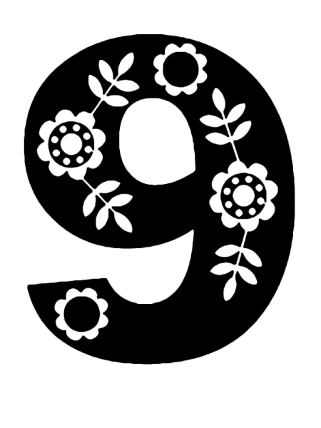 Трафаретная цифра 9