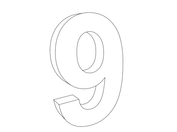 Цифра 9 трафарет