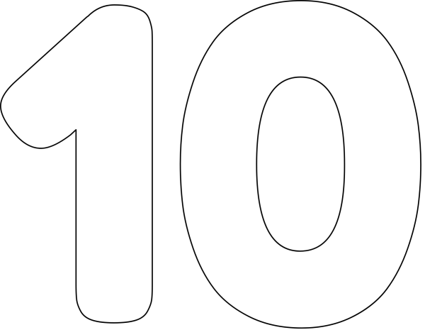 Цифра 10 трафарет