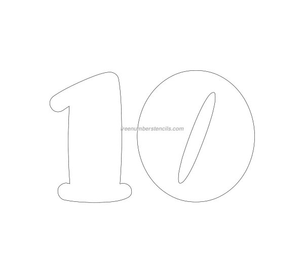 Цифра 10 трафарет