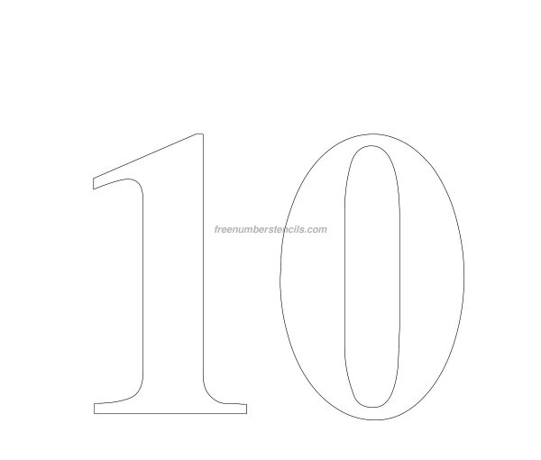 Трафарет цифры 10 см