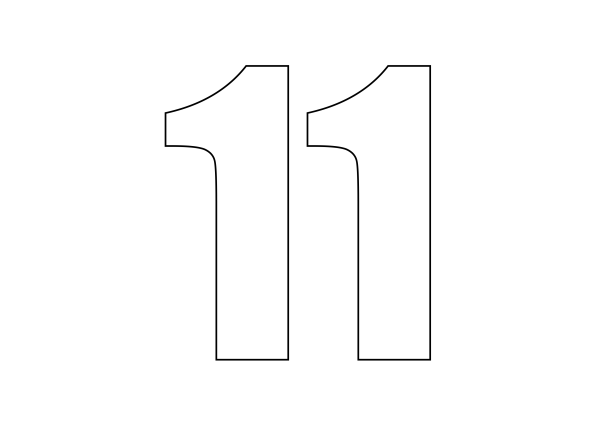 Цифра 11 трафарет для торта