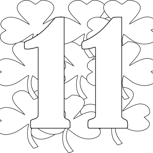 Цифра 11 трафарет