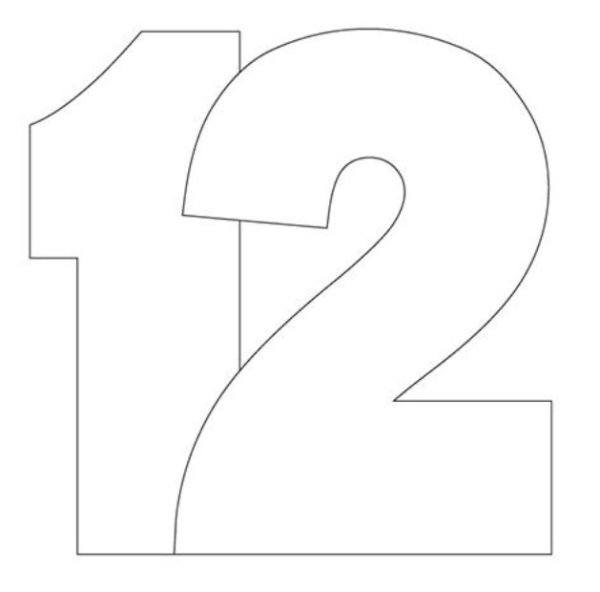 Цифра 12 трафарет для торта