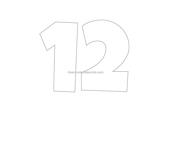 Цифра 12 трафарет