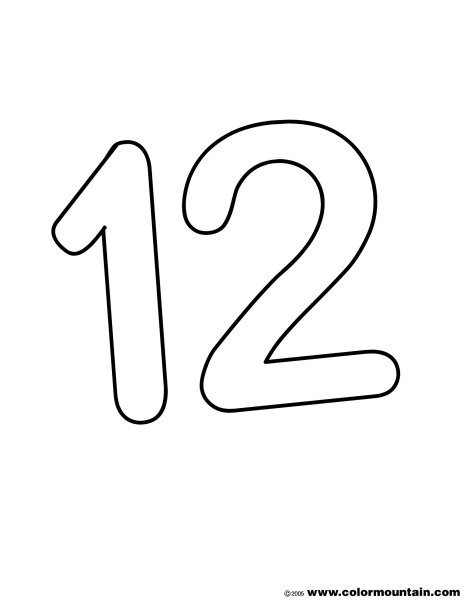 Цифра 12 для вырезания