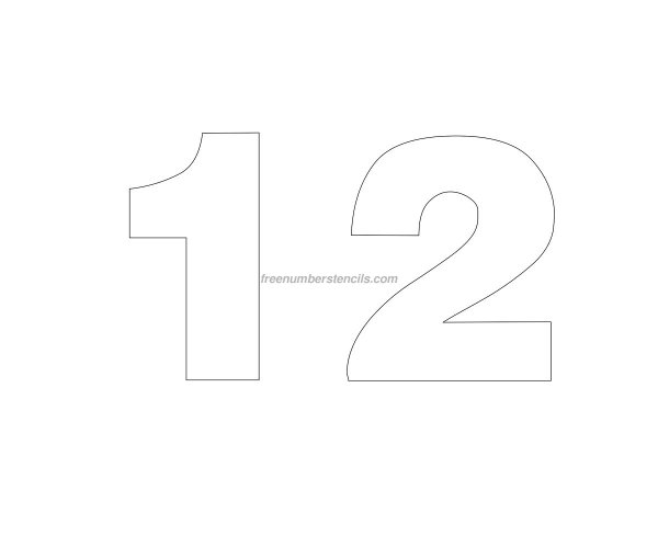 Цифра 12 трафарет
