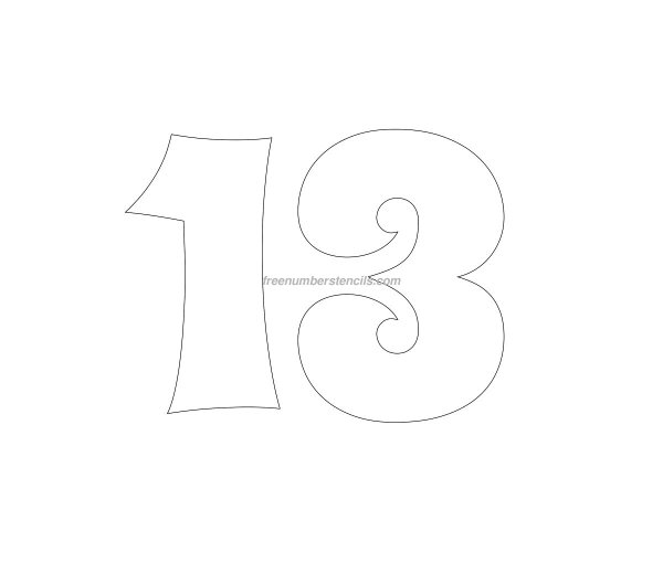 Цифра 13 трафарет для торта