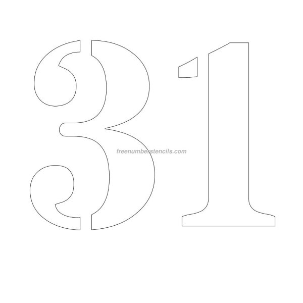 Цифра 13 трафарет