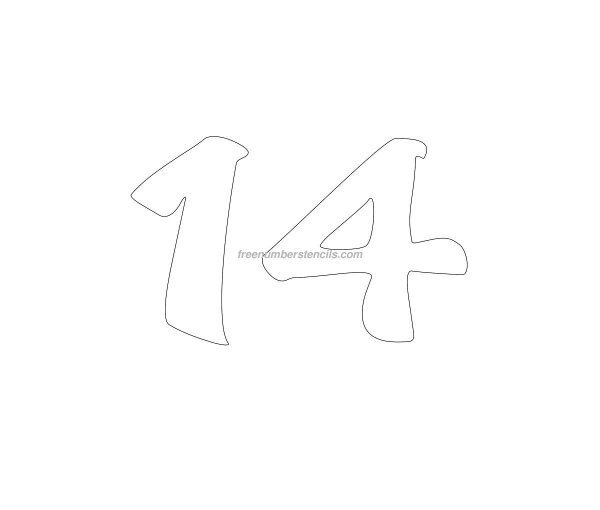 Цифра 14 трафарет для торта