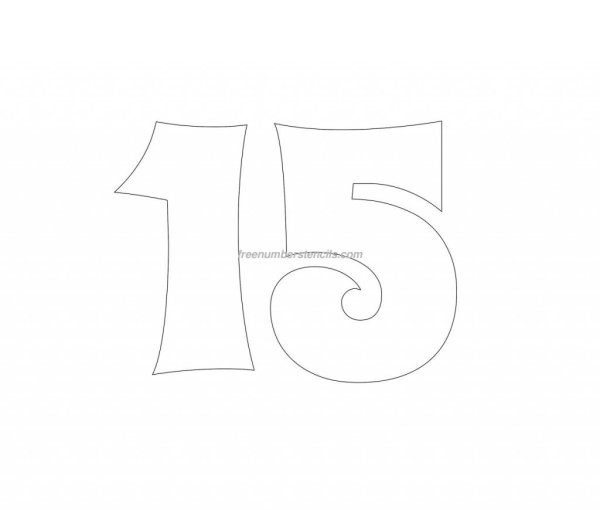 Цифра 15 трафарет для торта