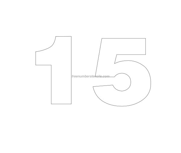 Цифра 15 трафарет для торта