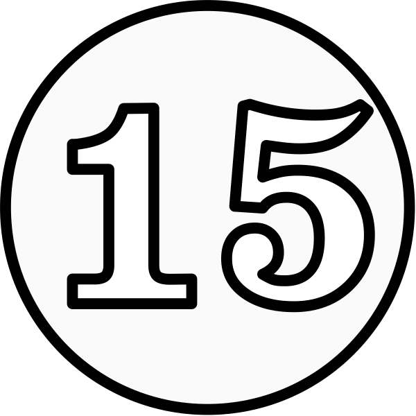 Цифра 15 трафарет