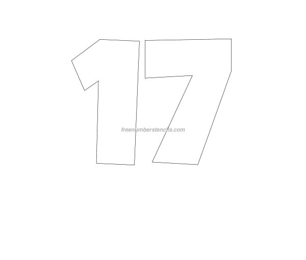 Цифра 17 трафарет для торта